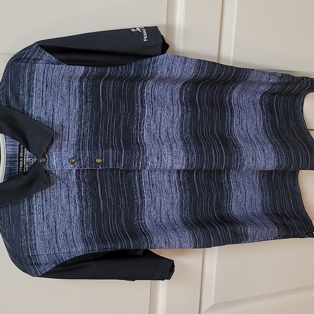 Men's Pebble Beach medium blue golf polo shirt